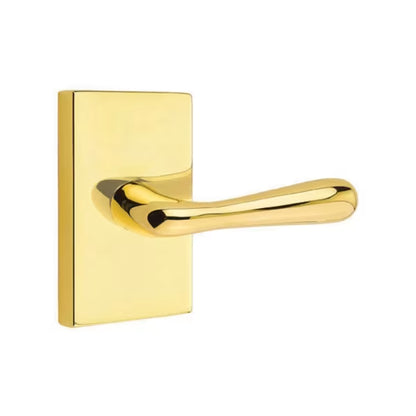 Emtek Basel Lever Handle with Modern Rectangular Rosette