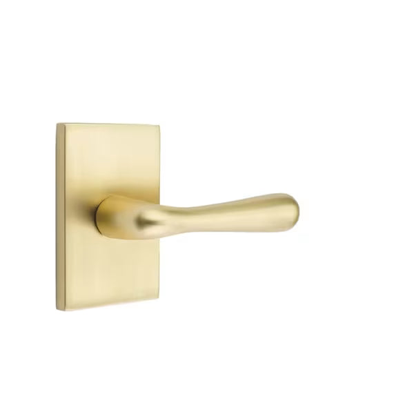 Emtek Basel Lever Handle with Modern Rectangular Rosette