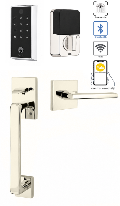 Emtek Empowered 2 Touch Screen Entry Set with Baden Grip