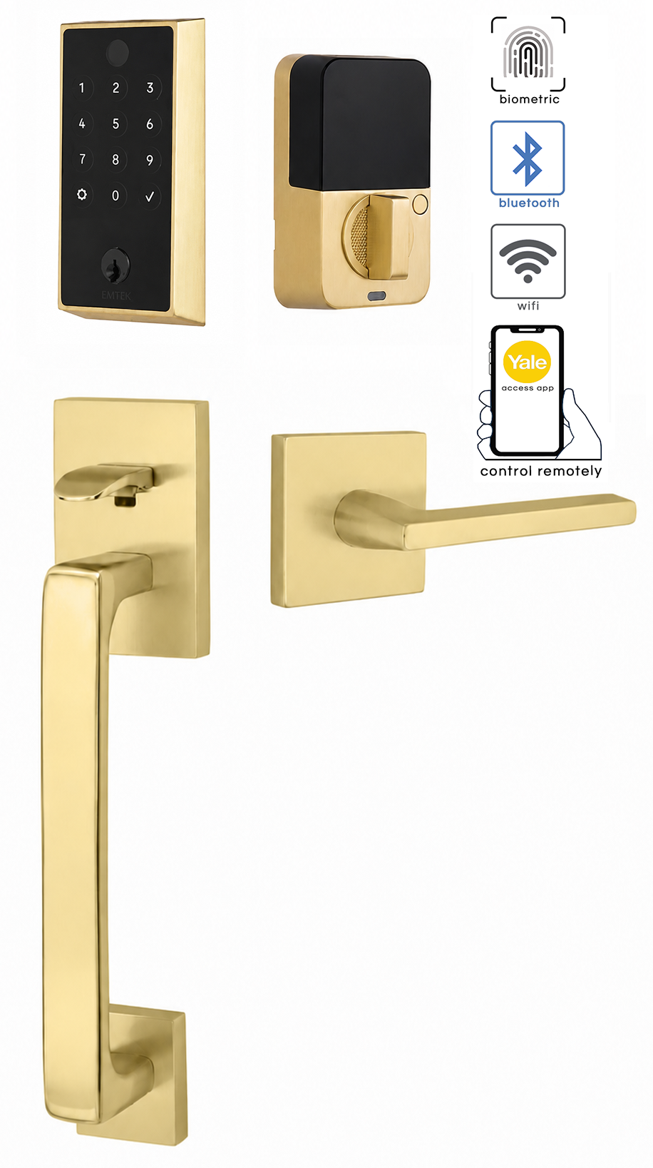 Emtek Empowered 2 Touch Screen Entry Set with Baden Grip