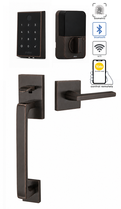 Emtek Empowered 2 Touch Screen Entry Set with Baden Grip