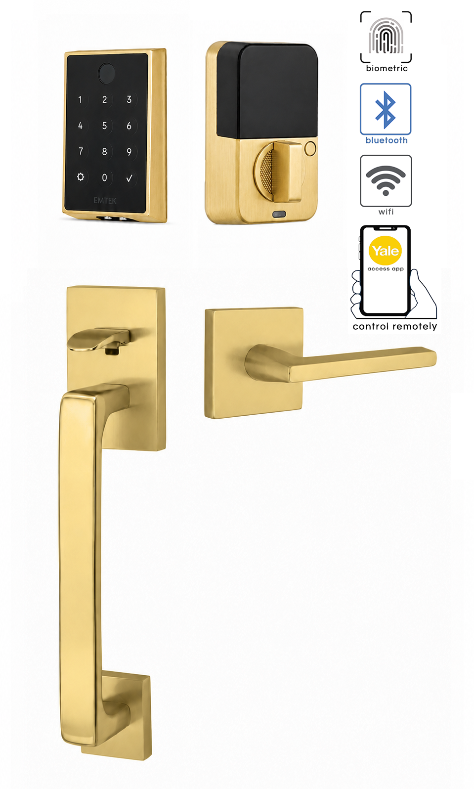Emtek Empowered 2 Touch Screen Entry Set with Baden Grip