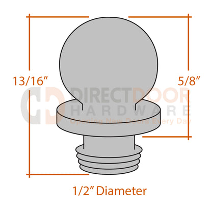 Measurements for Emtek Ball Tip Sets
