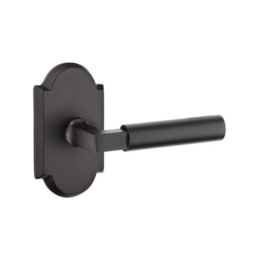Emtek Sandcast Bronze Bryce Lever Handle with Style 1 Rosette