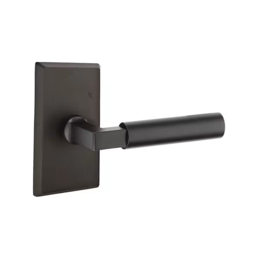 Emtek Sandcast Bronze Bryce Lever Handle with Style 3 Rosette