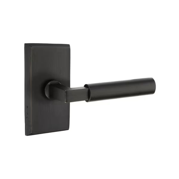 Emtek Sandcast Bronze Bryce Lever Handle with Style 3 Rosette
