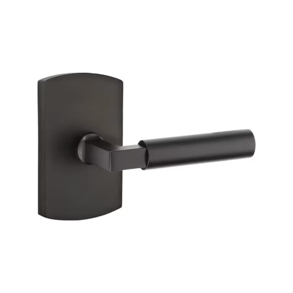 Emtek Sandcast Bronze Bryce Lever Handle with Style 4 Rosette