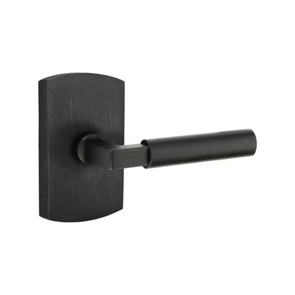 Emtek Sandcast Bronze Bryce Lever Handle with Style 4 Rosette