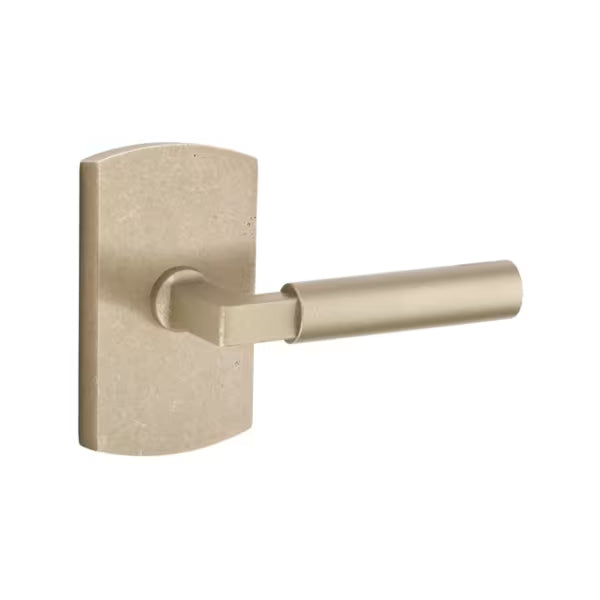 Emtek Sandcast Bronze Bryce Lever Handle with Style 4 Rosette