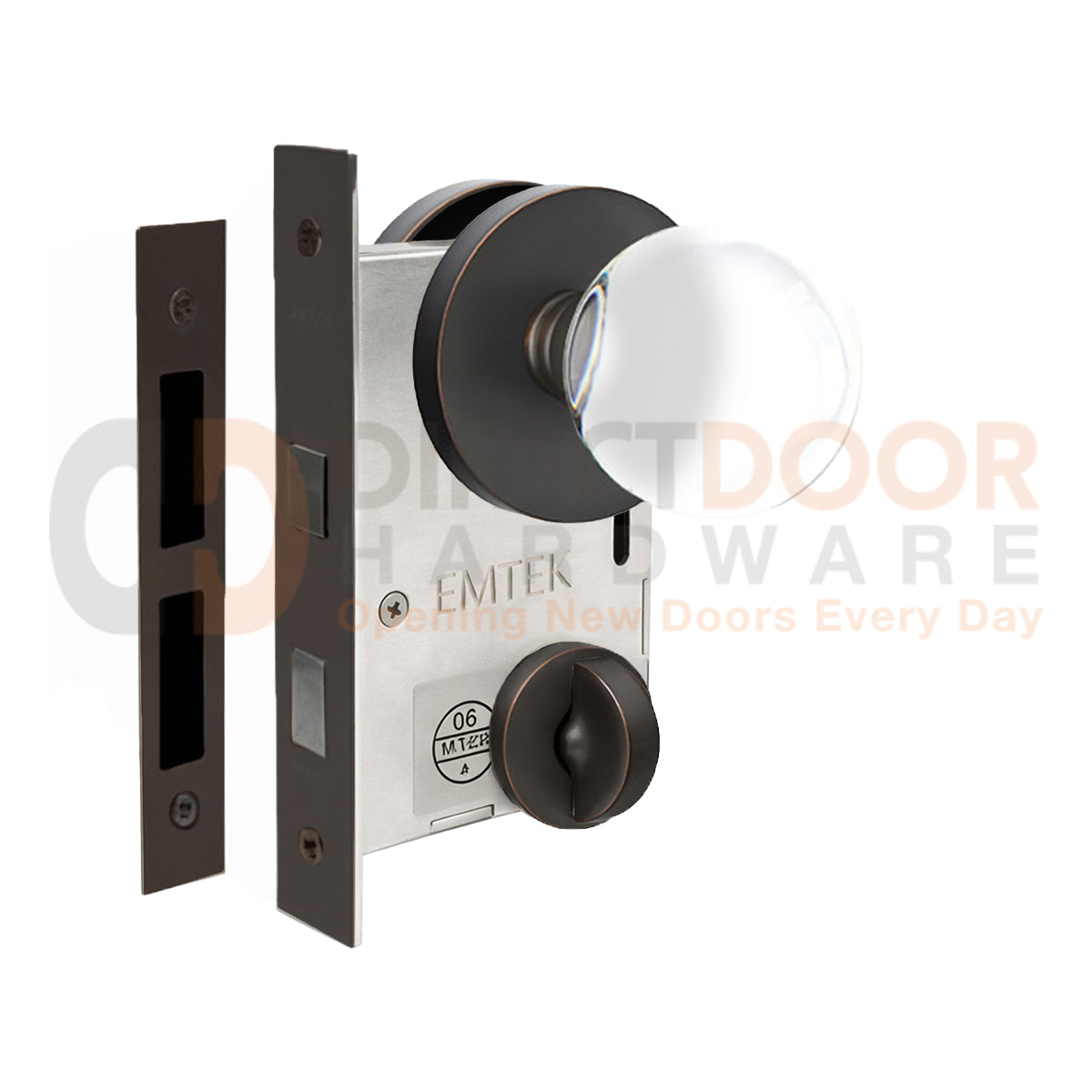 Emtek Bristol Interior Mortise Knob with Disk Rosette