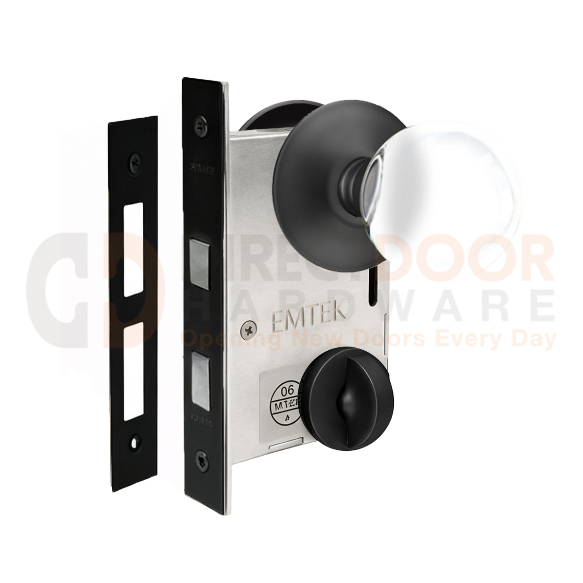 Emtek Bristol Interior Mortise Knob with Modern Rosette