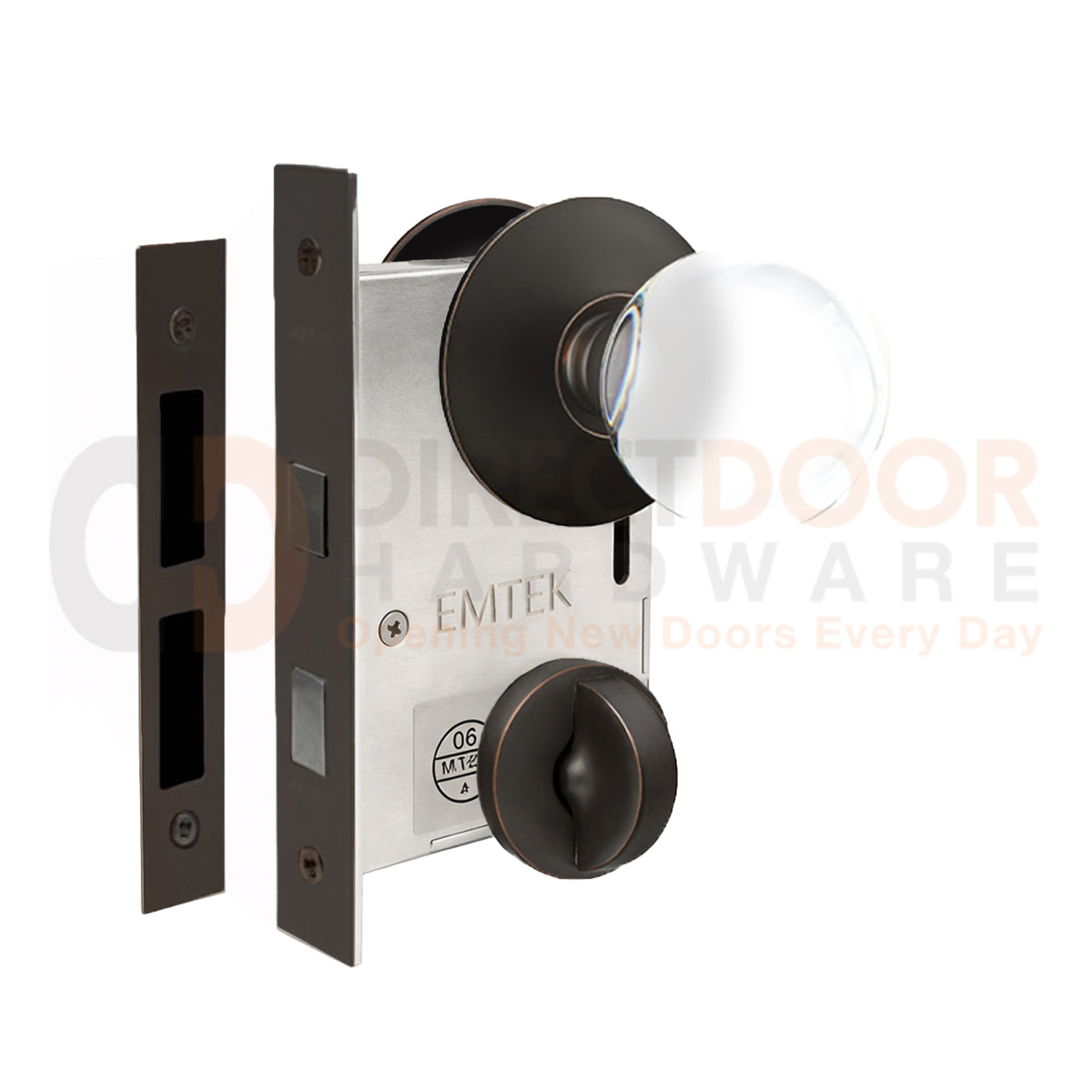 Emtek Bristol Interior Mortise Knob with Modern Rosette