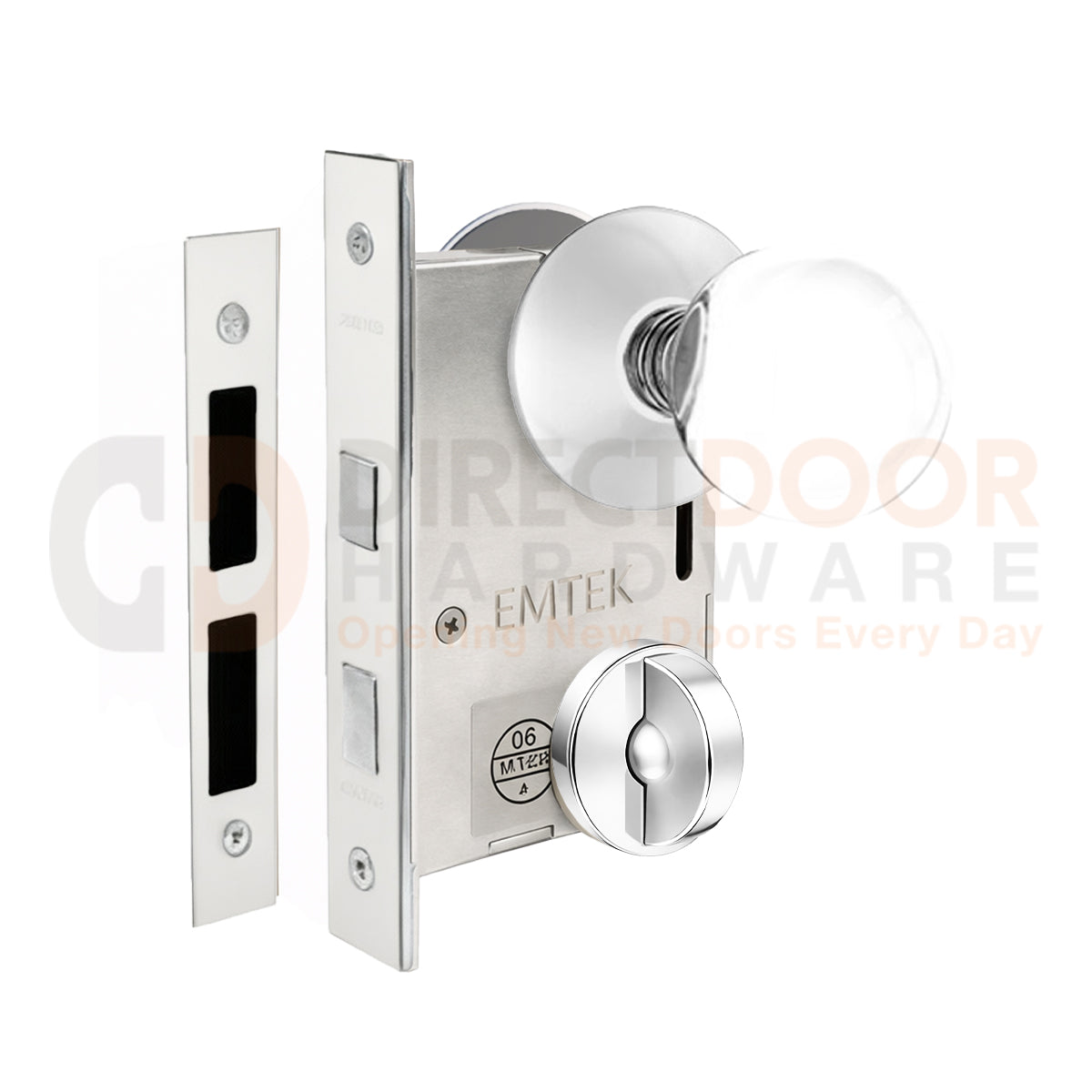 Emtek Bristol Interior Mortise Knob with Modern Rosette