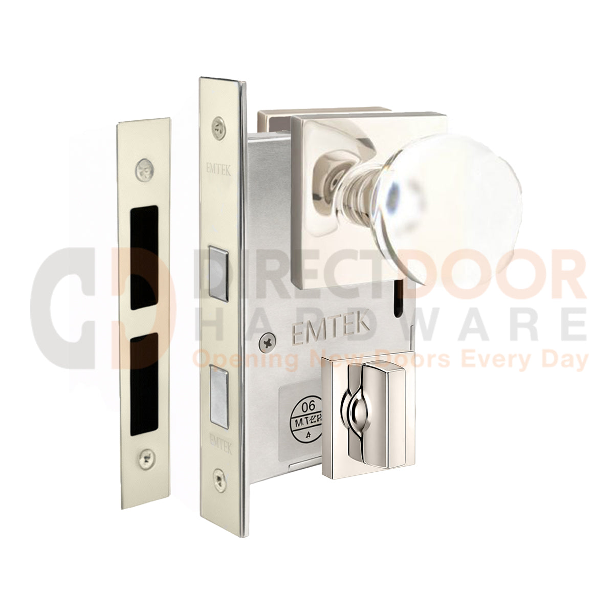 Emtek Bristol Interior Mortise Knob with Square Rosette