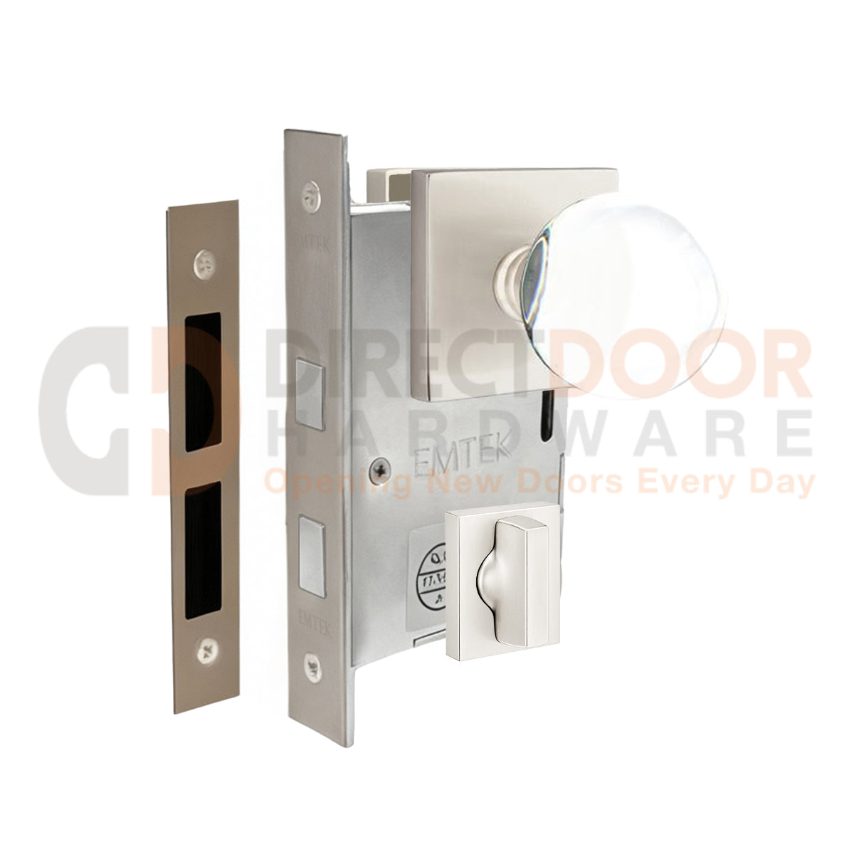 Emtek Bristol Interior Mortise Knob with Square Rosette