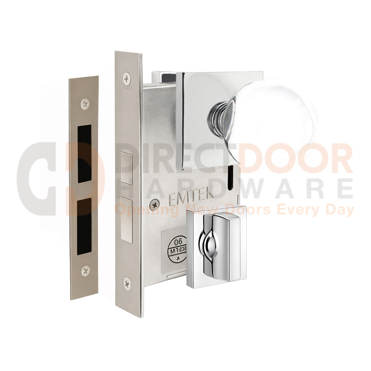 Emtek Bristol Interior Mortise Knob with Square Rosette