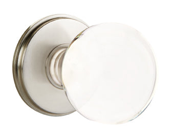 Emtek Bristol Crystal Knob with Watford Rosette Satin Nickel