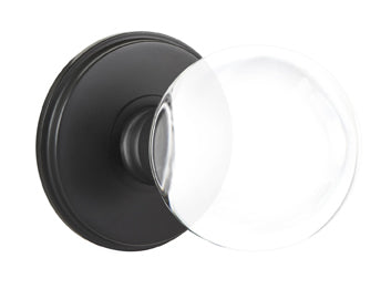 Emtek Bristol Crystal Knob with Watford Rosette Flat Black