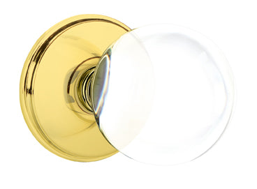 Emtek Bristol Crystal Knob with Watford Rosette Polished Brass