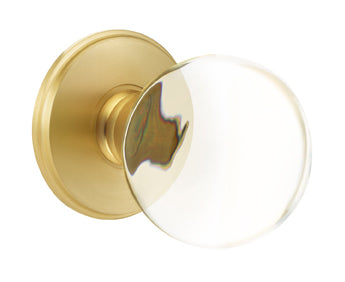 Emtek Bristol Crystal Knob with Watford Rosette Satin Brass