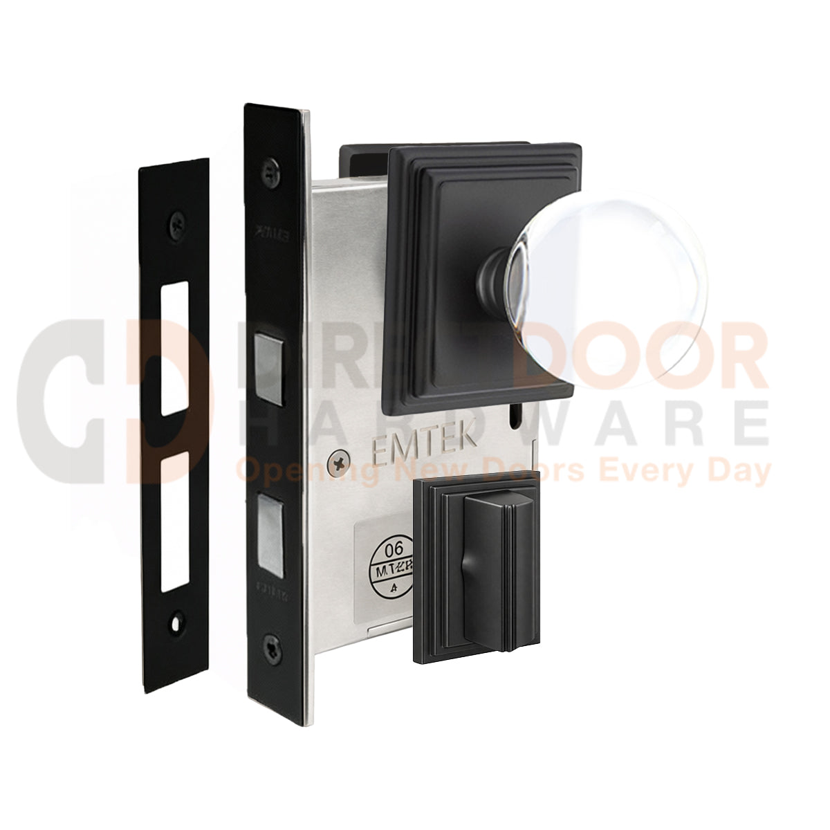 Emtek Bristol Interior Mortise Knob with Wilshire Rosette