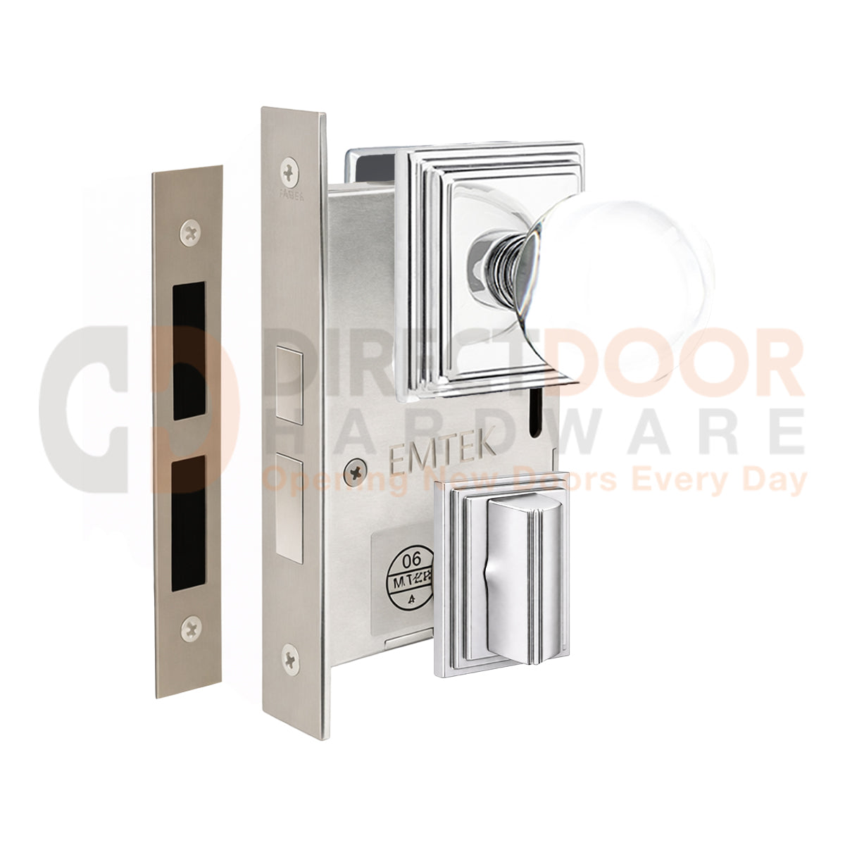 Emtek Bristol Interior Mortise Knob with Wilshire Rosette