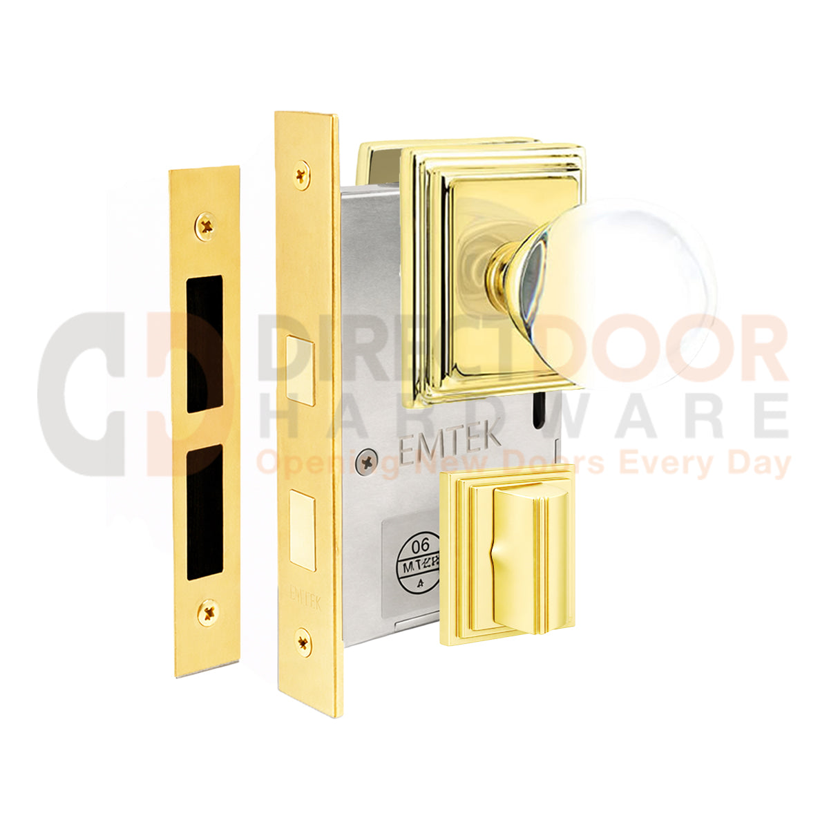 Emtek Bristol Interior Mortise Knob with Wilshire Rosette