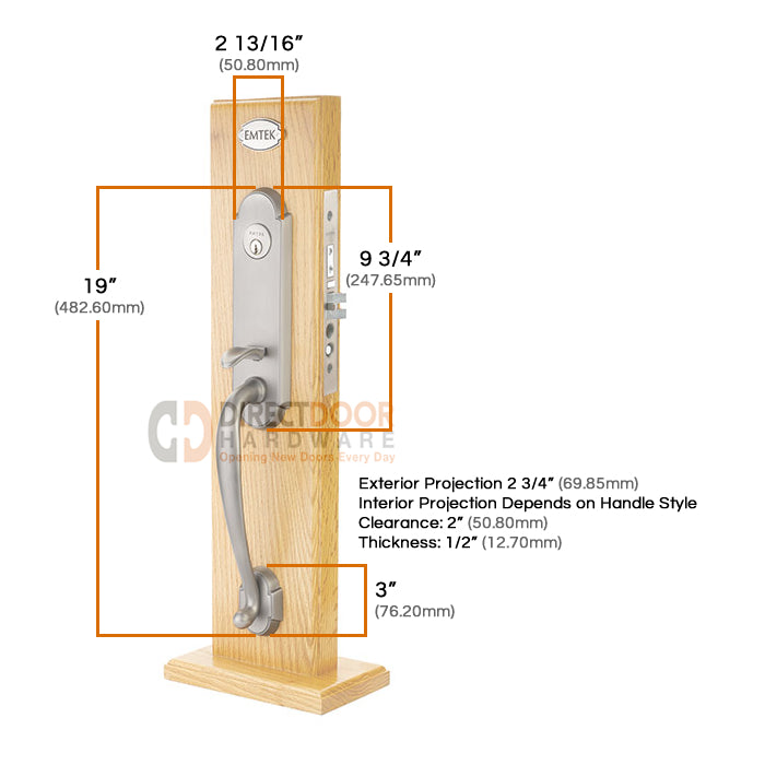 Emtek Charleston Mortise Entrance Handleset