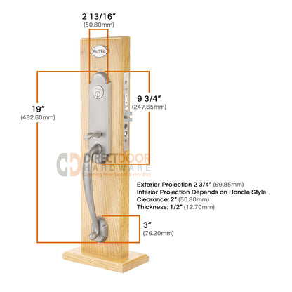 Emtek Charleston Mortise Entrance Handleset