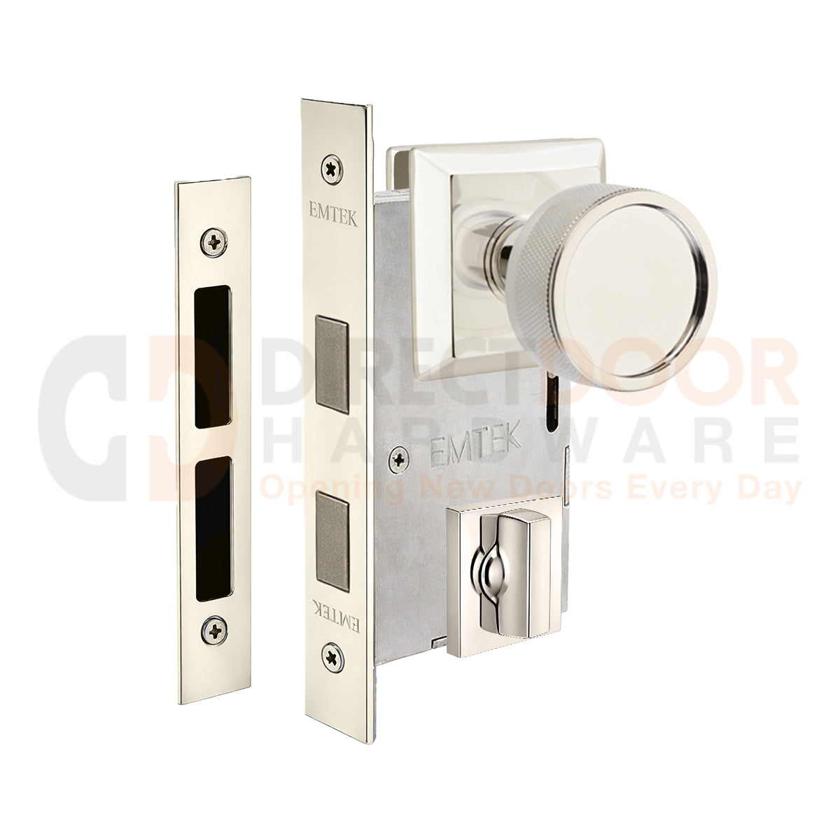 Emtek Conical Knurled Interior Mortise Knob with Quincy Rosette