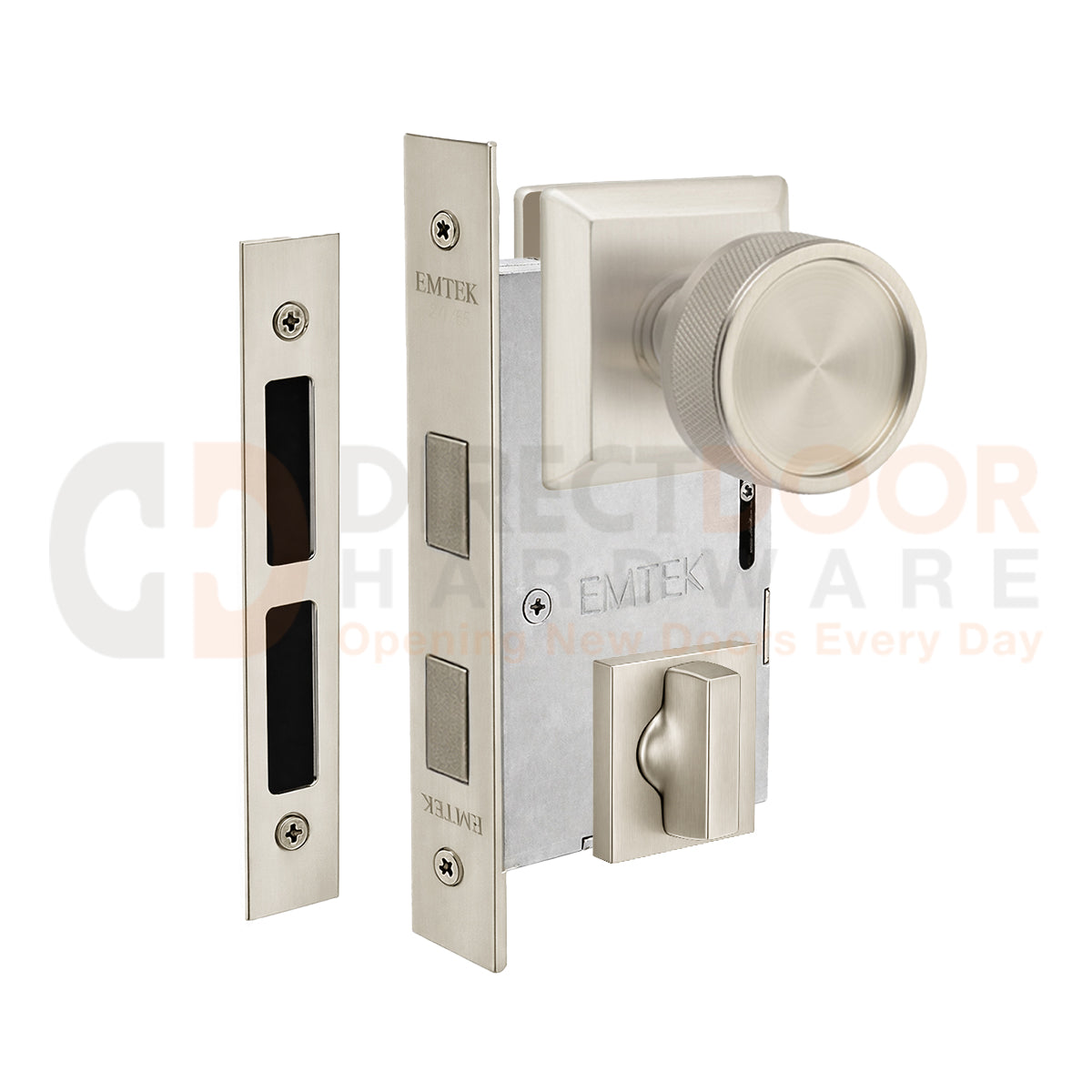 Emtek Conical Knurled Interior Mortise Knob with Quincy Rosette