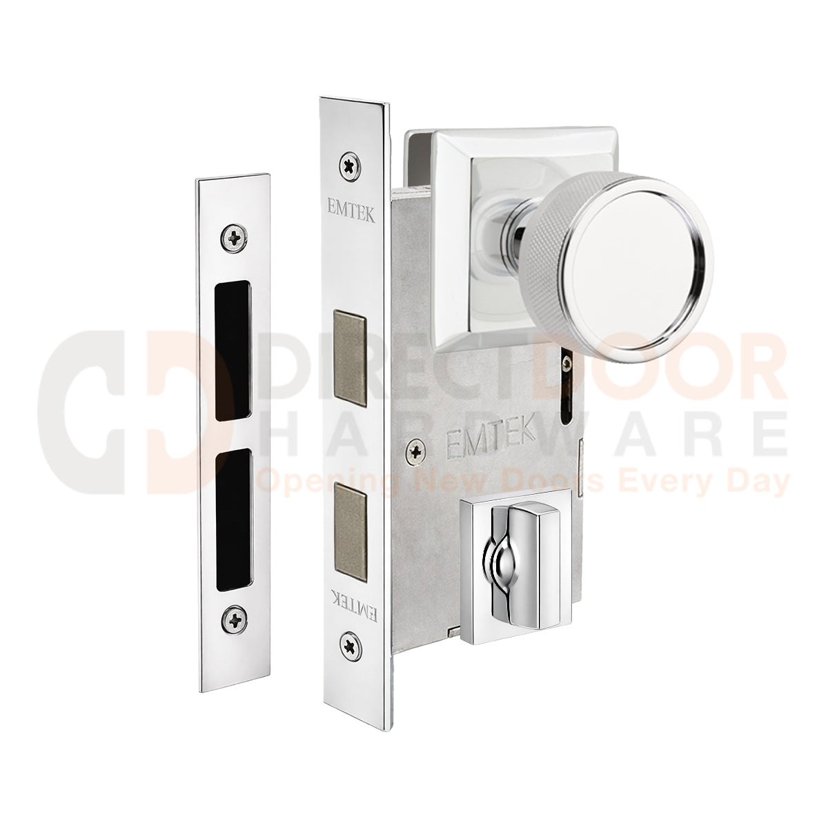 Emtek Conical Knurled Interior Mortise Knob with Quincy Rosette