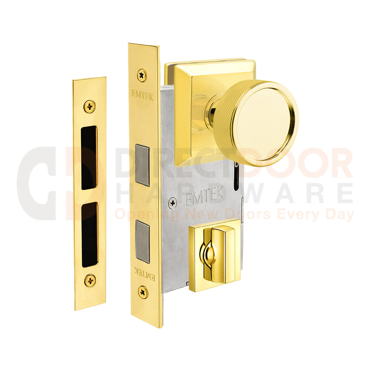 Emtek Conical Knurled Interior Mortise Knob with Quincy Rosette