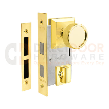 Emtek Conical Knurled Interior Mortise Knob with Quincy Rosette