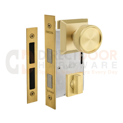Emtek Conical Knurled Interior Mortise Knob with Quincy Rosette