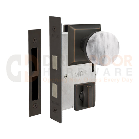 Emtek Conical Marble Interior Mortise Knob with Quincy Rosette