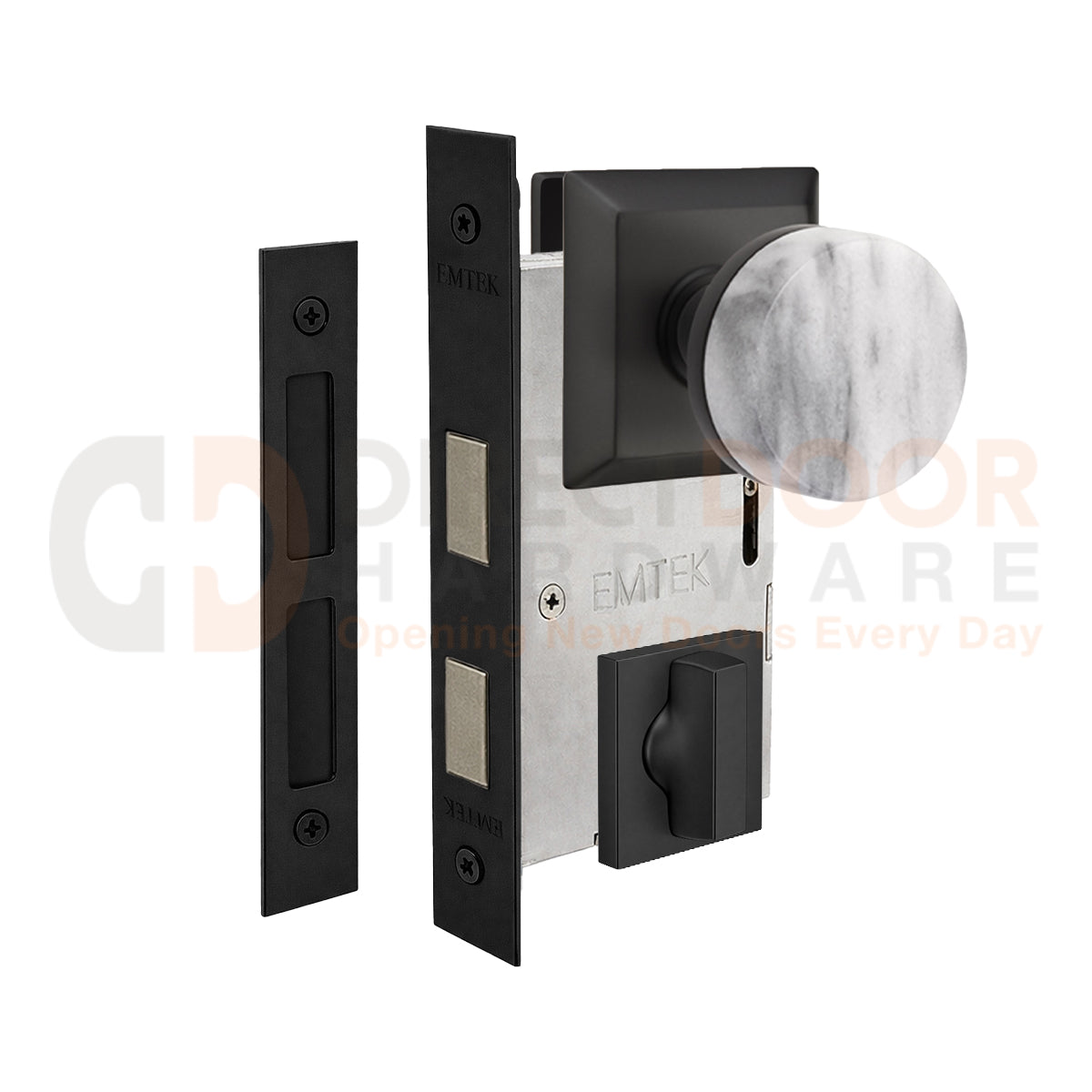 Emtek Conical Marble Interior Mortise Knob with Quincy Rosette
