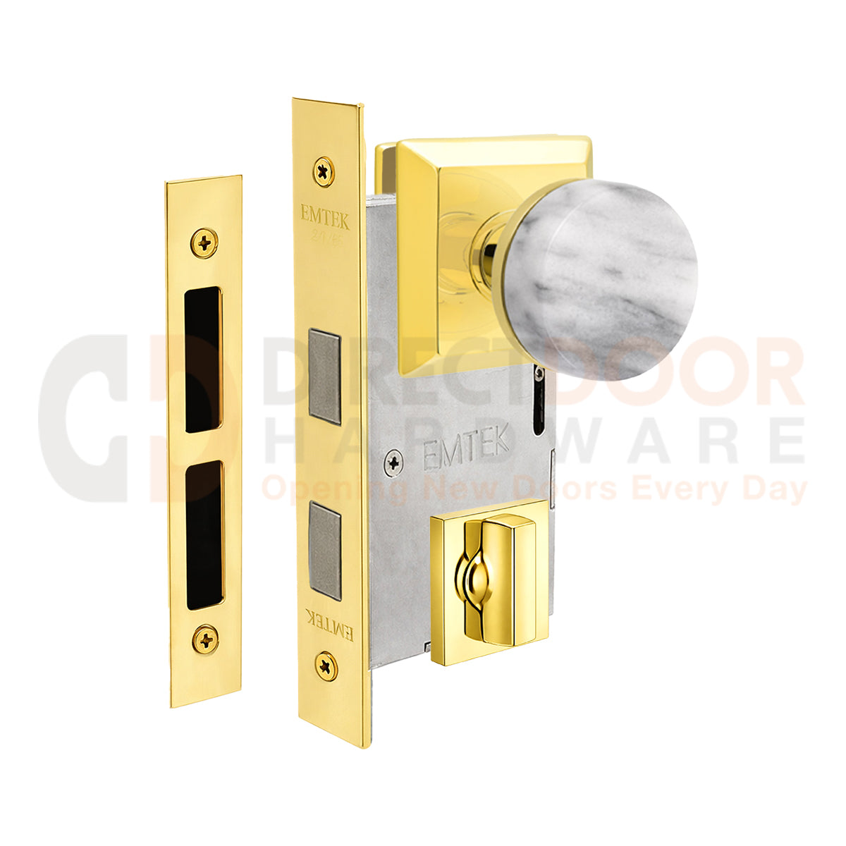 Emtek Conical Marble Interior Mortise Knob with Quincy Rosette