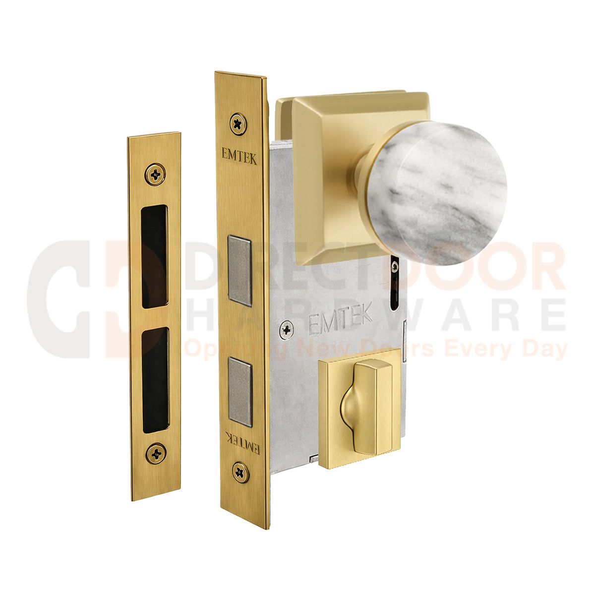 Emtek Conical Marble Interior Mortise Knob with Quincy Rosette