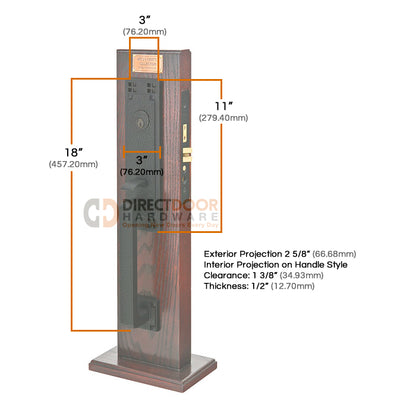 Emtek Craftsman Mortise Entrance Handleset
