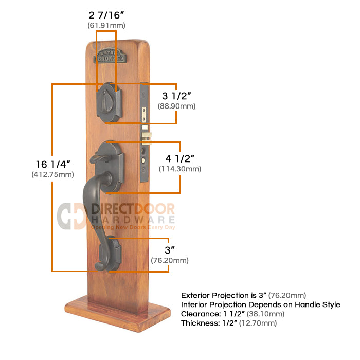 Emtek Denver Mortise Entrance Handleset
