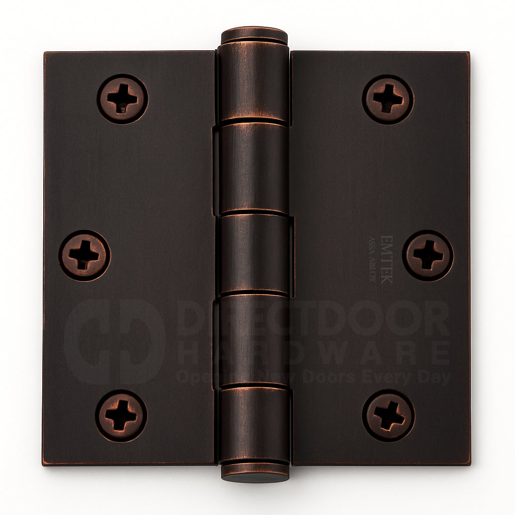 Emtek 3.5x3.5 Residential Door Hinge with Square Corners in Medium Bronze