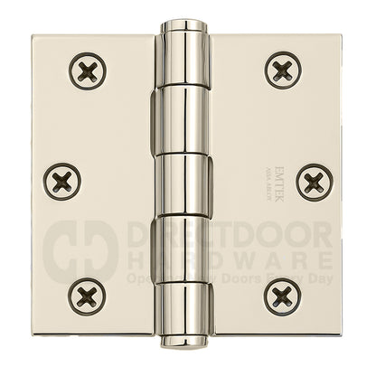 Emtek 3.5 Inch Residential Duty Door Hinges with Square Corners -Steel  (pair)