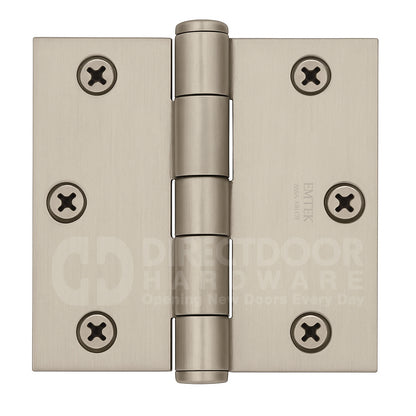 Emtek 3.5 Inch Residential Duty Door Hinges with Square Corners -Steel  (pair)