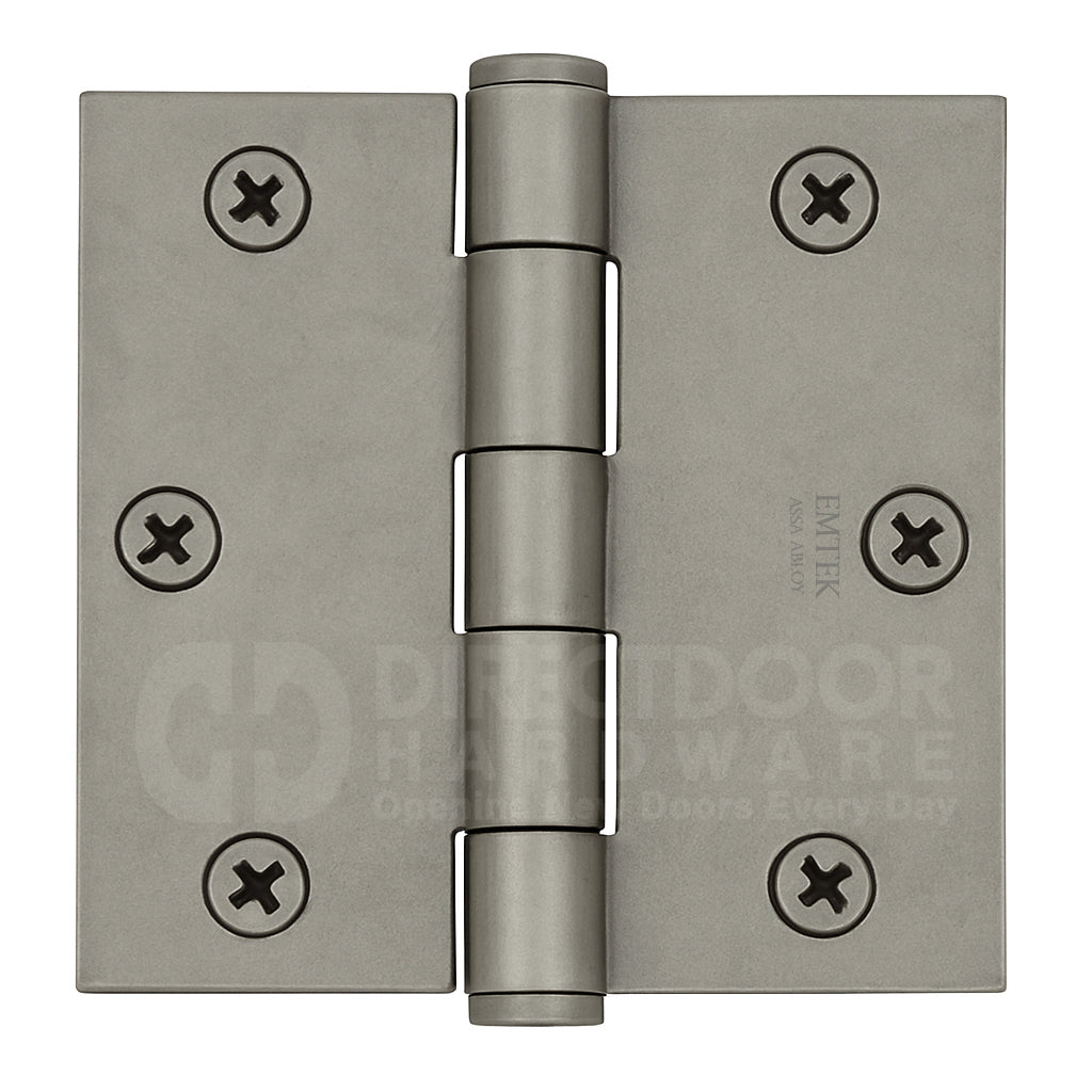 Emtek 3.5x3.5 Residential Door Hinge with Square Corners in Pewter