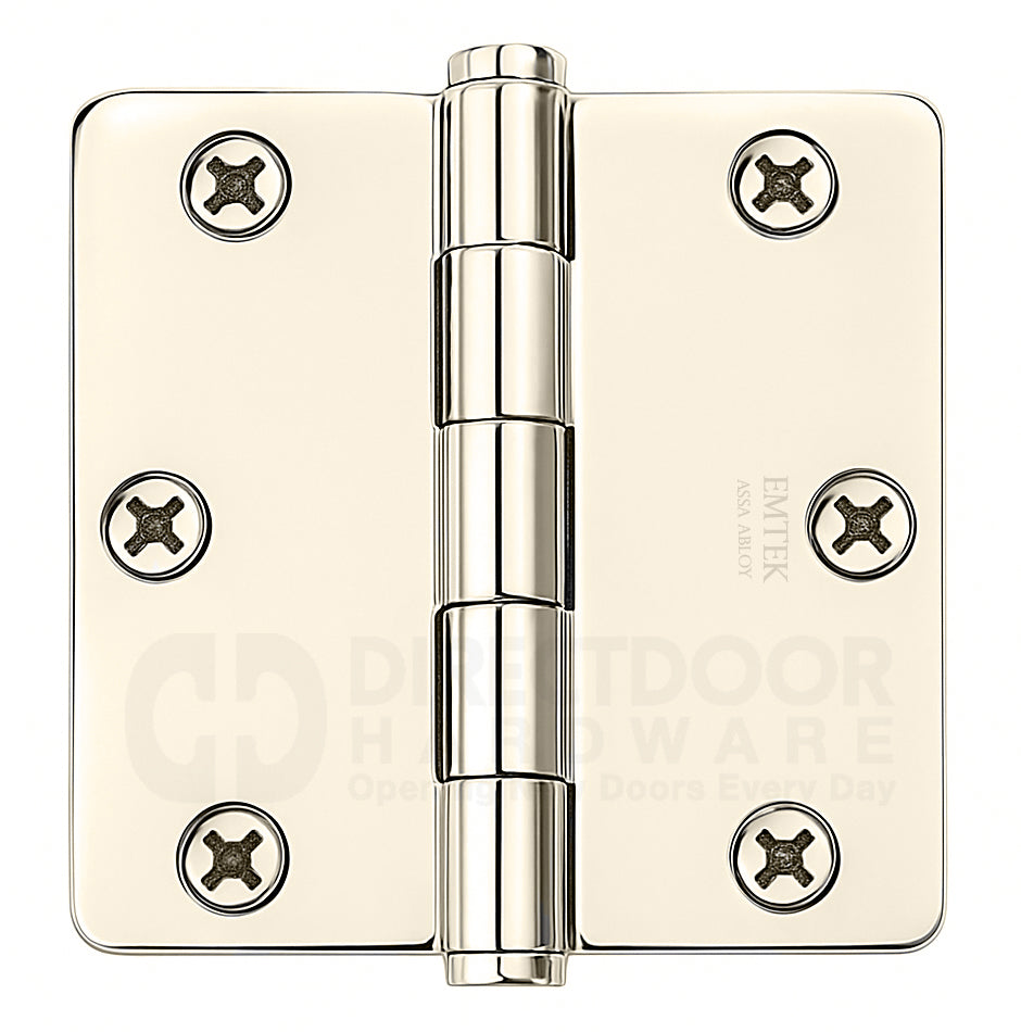 Emtek 3.5 Inch Residential Duty Door Hinges with 1/4 Inch Round Corners  (pair)