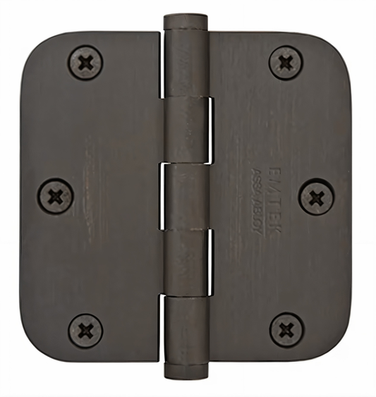 Emtek 91033 3.5 x 3.5 Door Hinge with 5/8 Inch Radius Corner in Medium Bronze