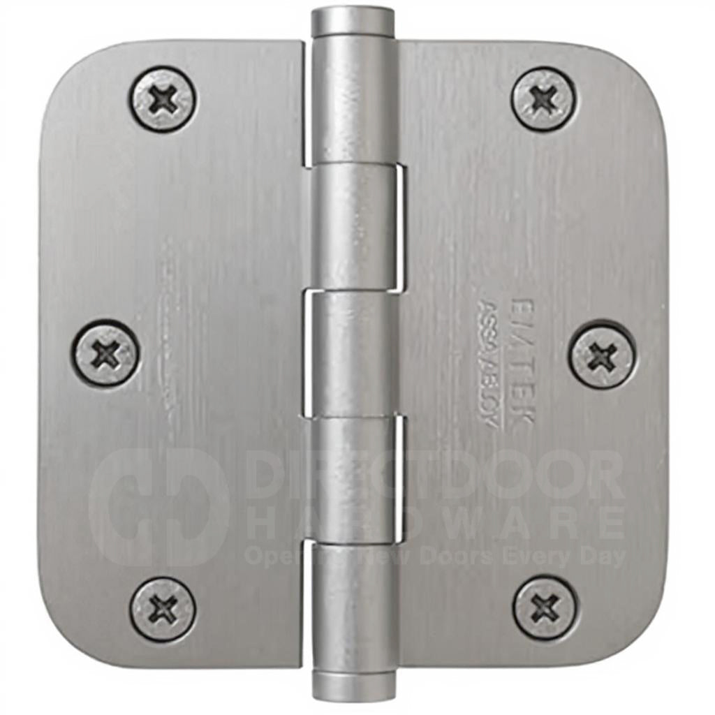 Emtek 91033 3.5 x 3.5 Door Hinge with 5/8 Inch Radius Corner in Satin Nickel