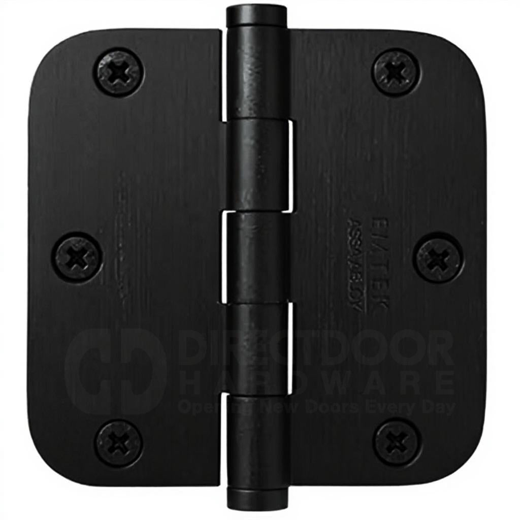 Emtek 91033 3.5 x 3.5 Door Hinge with 5/8 Inch Radius Corner in Flat Black