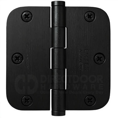 Emtek 91033 3.5 x 3.5 Door Hinge with 5/8 Inch Radius Corner in Flat Black